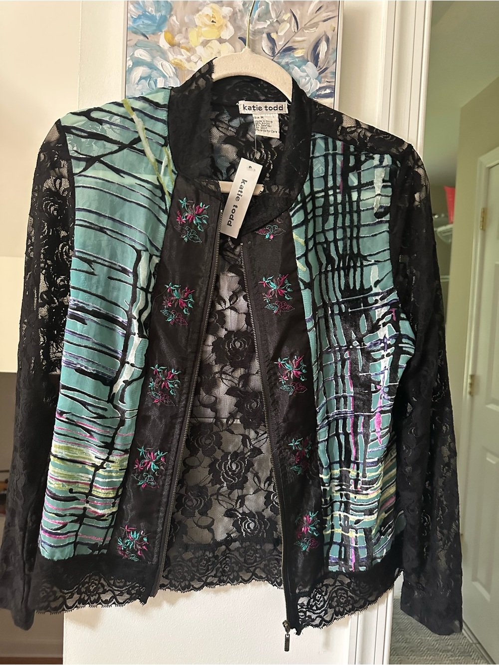Black Lace Blazer - Sheer Floral Jacket
